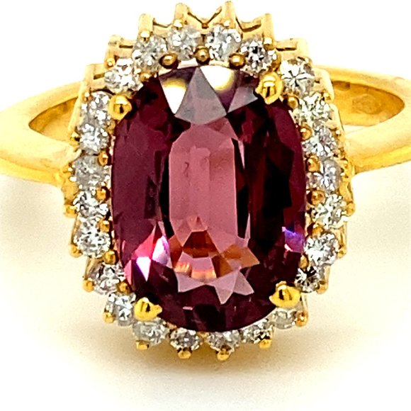 Red Spinel 4.55ct Diamonds Solid 18K Gold Ring - Picture 7 of 7